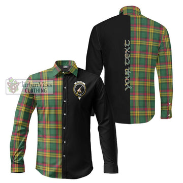 MacMillan Old Ancient Tartan Long Sleeve Button Shirt with Family Crest and Half Of Me Style