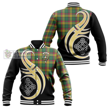 MacMillan Old Ancient Tartan Baseball Jacket with Family Crest and Celtic Symbol Style