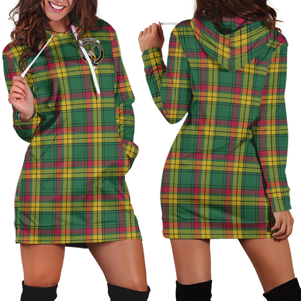 MacMillan Old Ancient Tartan Hoodie Dress with Family Crest - Tartan Vibes Clothing