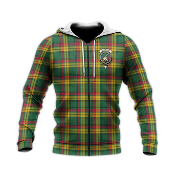 MacMillan Old Ancient Tartan Knitted Hoodie with Family Crest