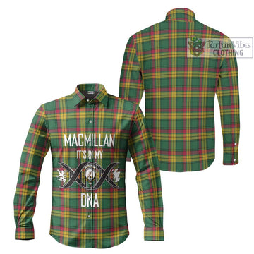 MacMillan Old Ancient Tartan Long Sleeve Button Shirt with Family Crest DNA In Me Style