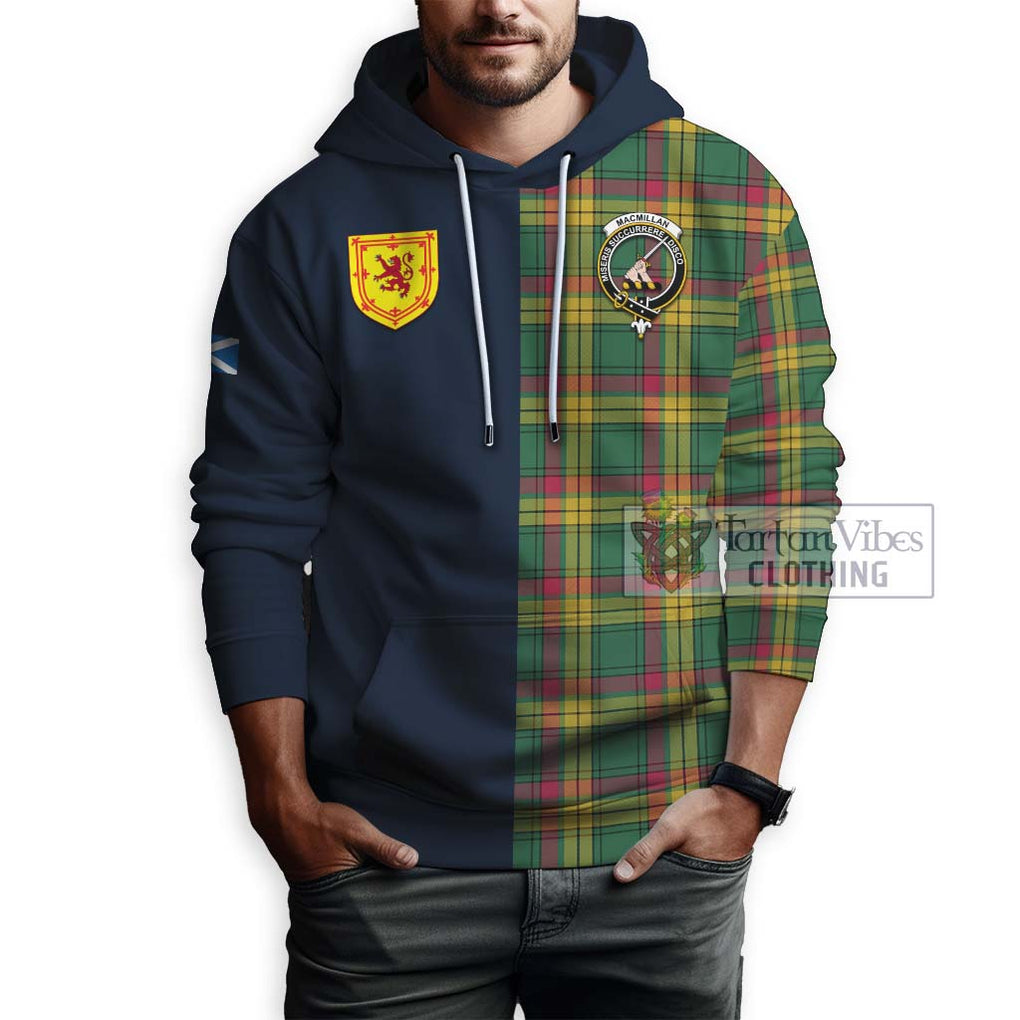 Tartan Vibes Clothing MacMillan Old Ancient Tartan Hoodie with Scottish Lion Royal Arm Half Style