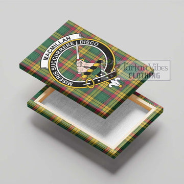 MacMillan Old Ancient Tartan Canvas Print Wall Art with Family Crest