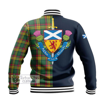 MacMillan Old Ancient Tartan Baseball Jacket Alba with Scottish Lion Royal Arm Half Style