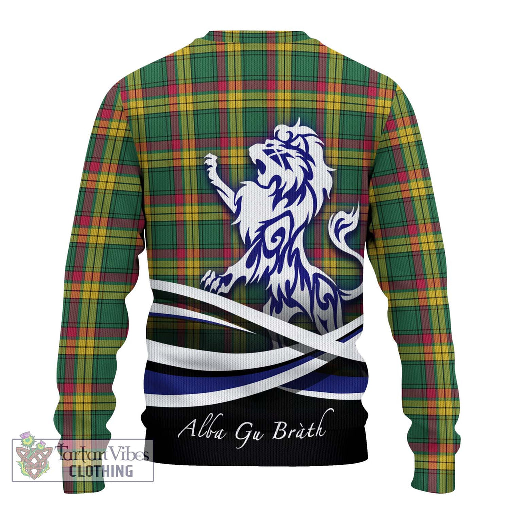 MacMillan Old Ancient Tartan Knitted Sweater with Alba Gu Brath Regal Lion Emblem - Tartanvibesclothing Shop