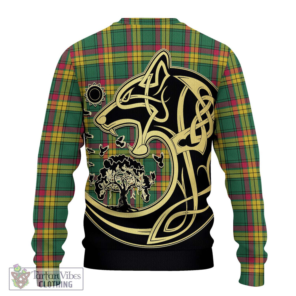 MacMillan Old Ancient Tartan Knitted Sweater with Family Crest Celtic Wolf Style - Tartan Vibes Clothing