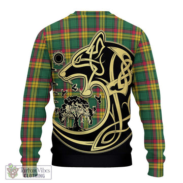 MacMillan Old Ancient Tartan Ugly Sweater with Family Crest Celtic Wolf Style