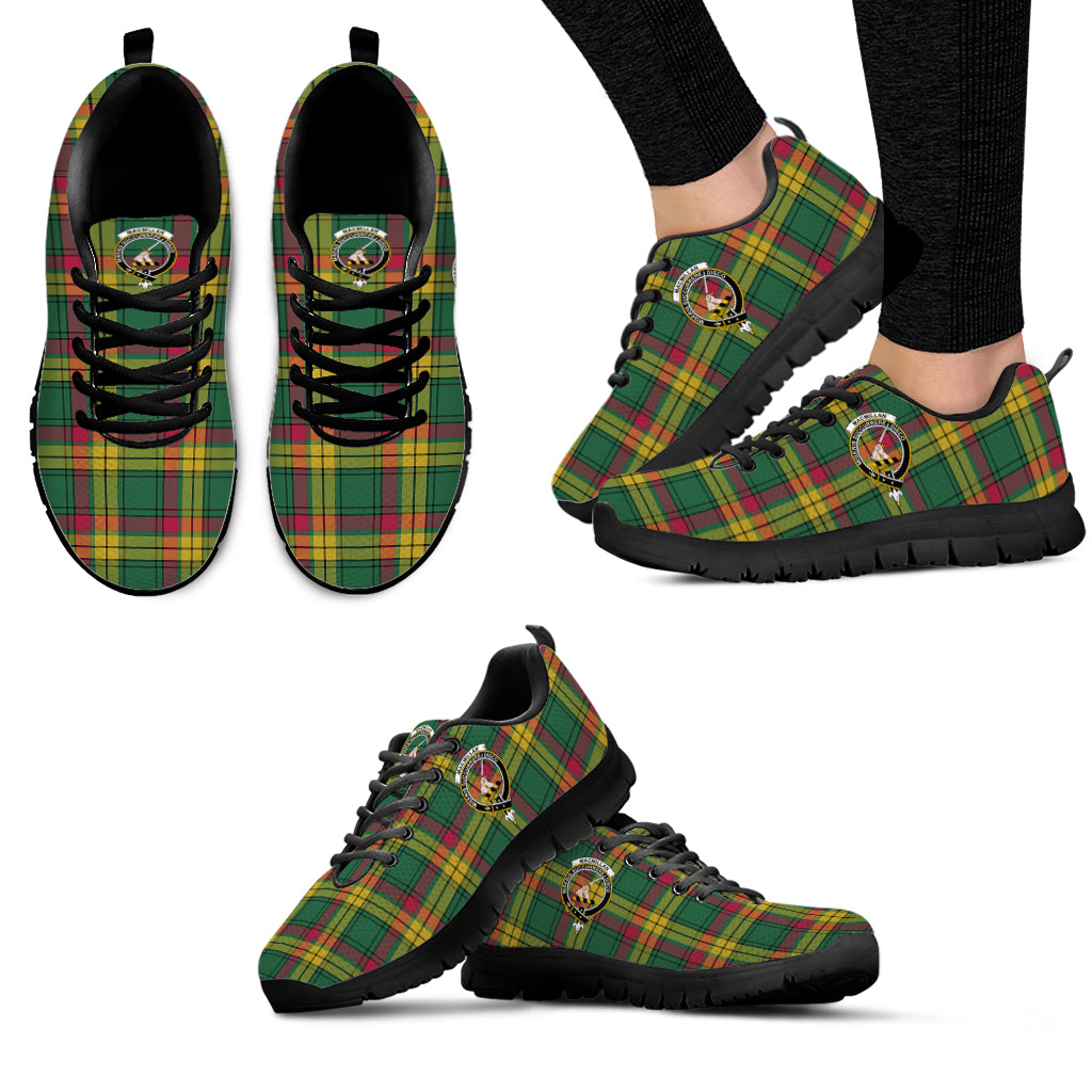 MacMillan Old Ancient Tartan Sneakers with Family Crest - Tartan Vibes Clothing