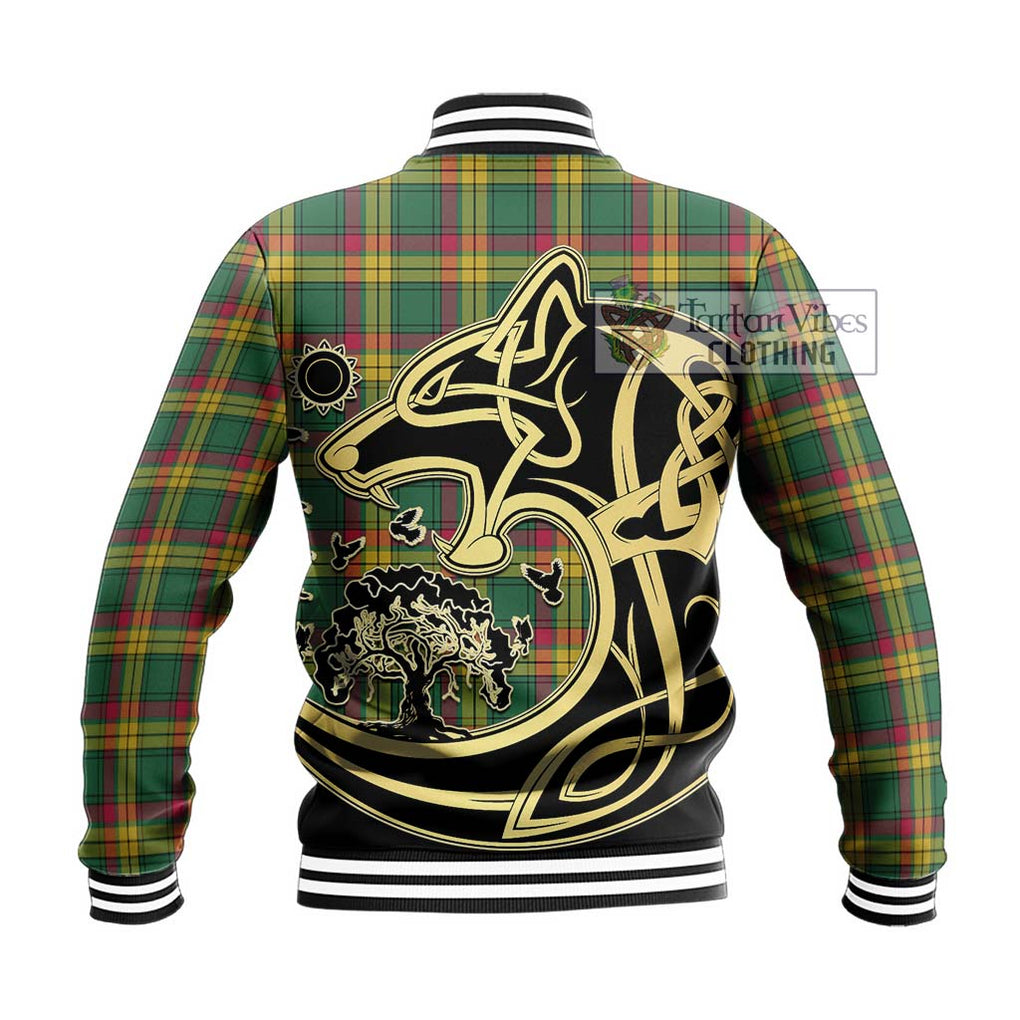 MacMillan Old Ancient Tartan Baseball Jacket with Family Crest Celtic Wolf Style - Tartan Vibes Clothing