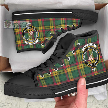 MacMillan Old Ancient Tartan High Top Shoes with Family Crest