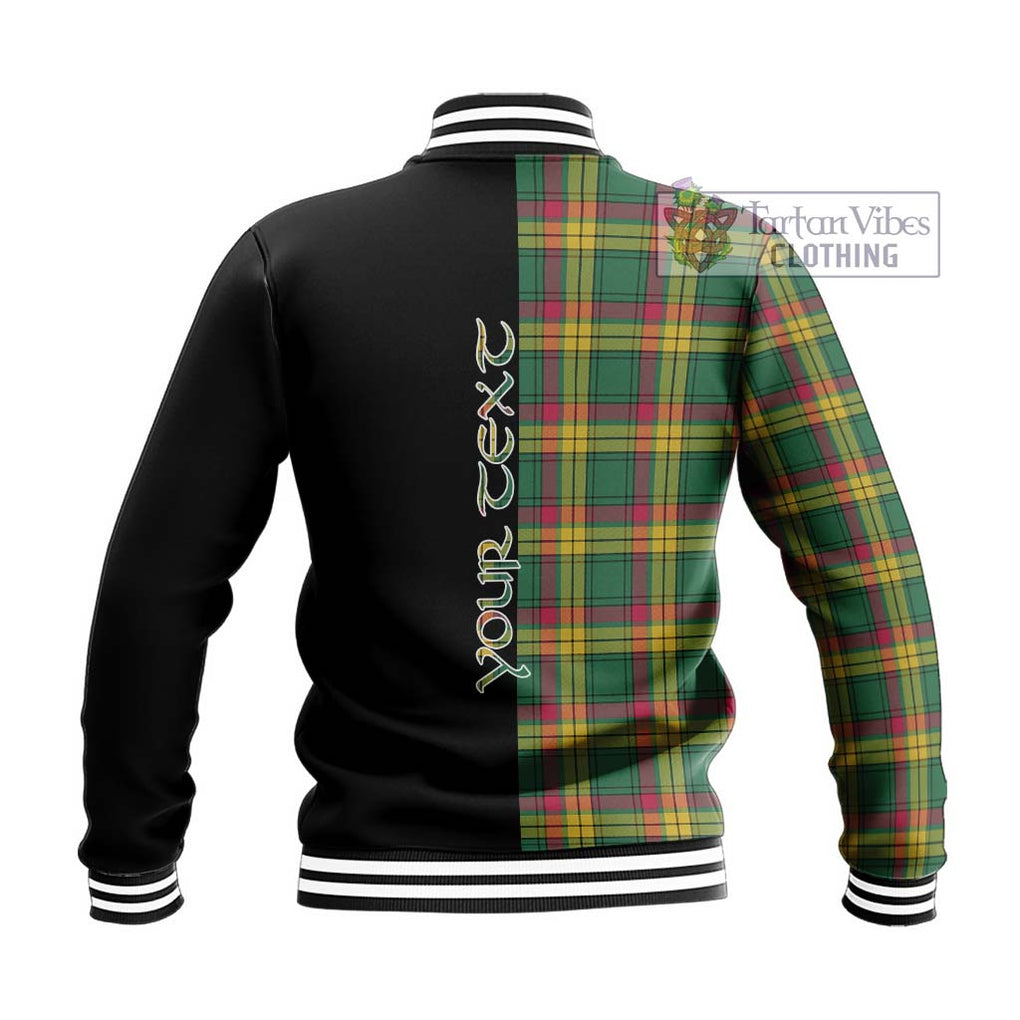 MacMillan Old Ancient Tartan Baseball Jacket with Family Crest and Half Of Me Style - Tartanvibesclothing Shop