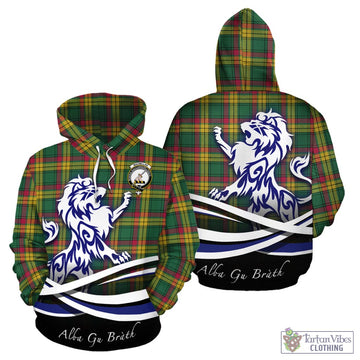 MacMillan Old Ancient Tartan Hoodie with Alba Gu Brath Regal Lion Emblem