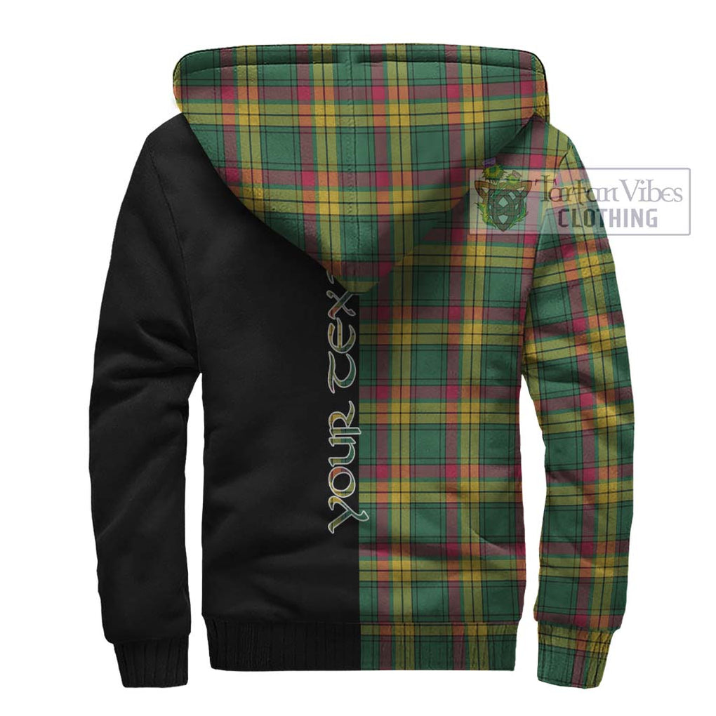 MacMillan Old Ancient Tartan Sherpa Hoodie with Family Crest and Half Of Me Style - Tartanvibesclothing Shop