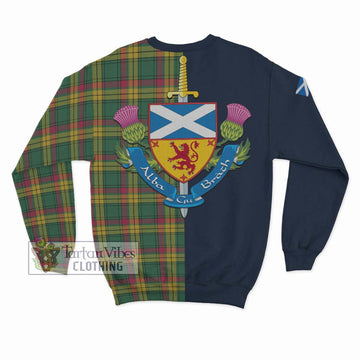 MacMillan Old Ancient Tartan Sweatshirt Alba with Scottish Lion Royal Arm Half Style