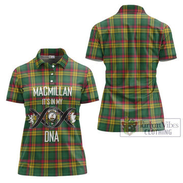 MacMillan Old Ancient Tartan Women's Polo Shirt with Family Crest DNA In Me Style