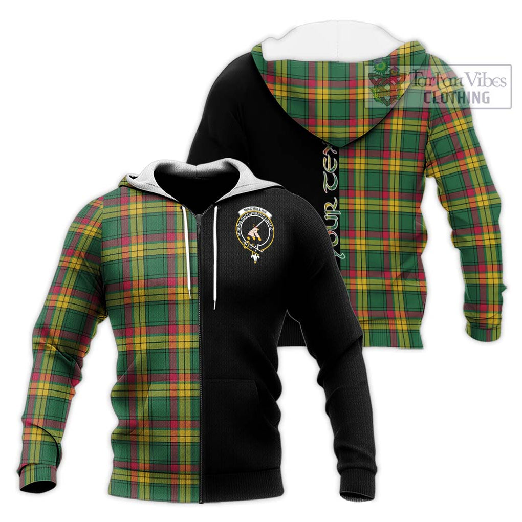 MacMillan Old Ancient Tartan Knitted Hoodie with Family Crest and Half Of Me Style Unisex Knitted Zip Hoodie - Tartanvibesclothing Shop