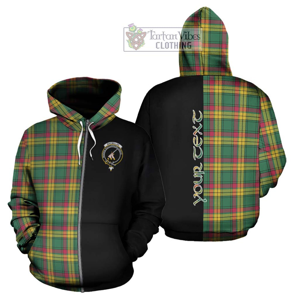 MacMillan Old Ancient Tartan Hoodie with Family Crest and Half Of Me Style - Tartanvibesclothing Shop