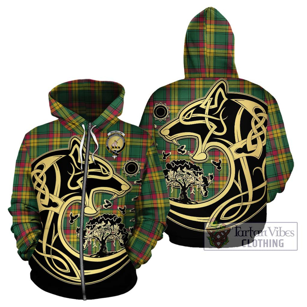 MacMillan Old Ancient Tartan Hoodie with Family Crest Celtic Wolf Style - Tartan Vibes Clothing