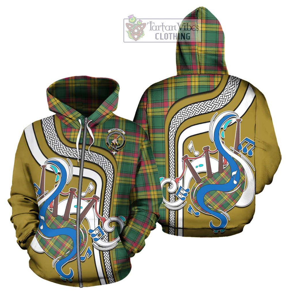 MacMillan Old Ancient Tartan Hoodie with Epic Bagpipe Style - Tartanvibesclothing Shop