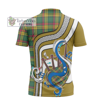 MacMillan Old Ancient Tartan Zipper Polo Shirt with Epic Bagpipe Style