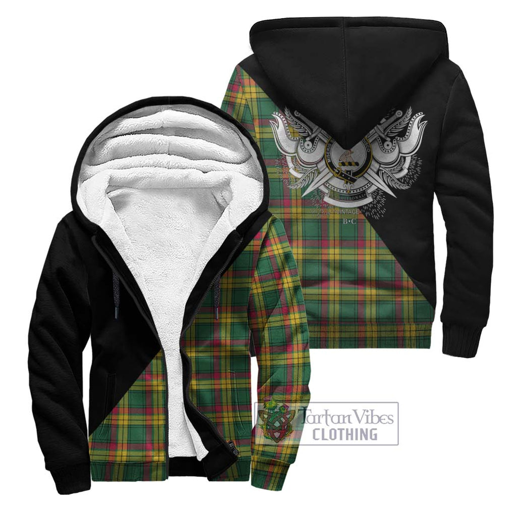 MacMillan Old Ancient Tartan Sherpa Hoodie with Family Crest and Military Logo Style Unisex - Tartanvibesclothing Shop