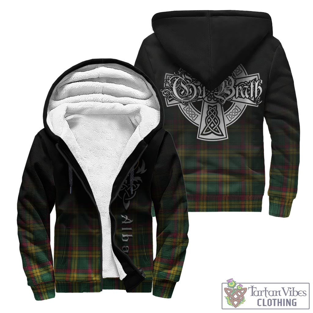 Tartan Vibes Clothing MacMillan Old Ancient Tartan Sherpa Hoodie Featuring Alba Gu Brath Family Crest Celtic Inspired