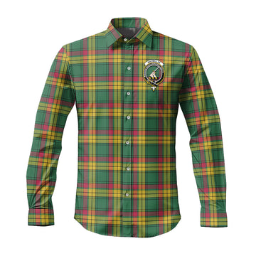 MacMillan Old Ancient Tartan Long Sleeve Button Up Shirt with Family Crest