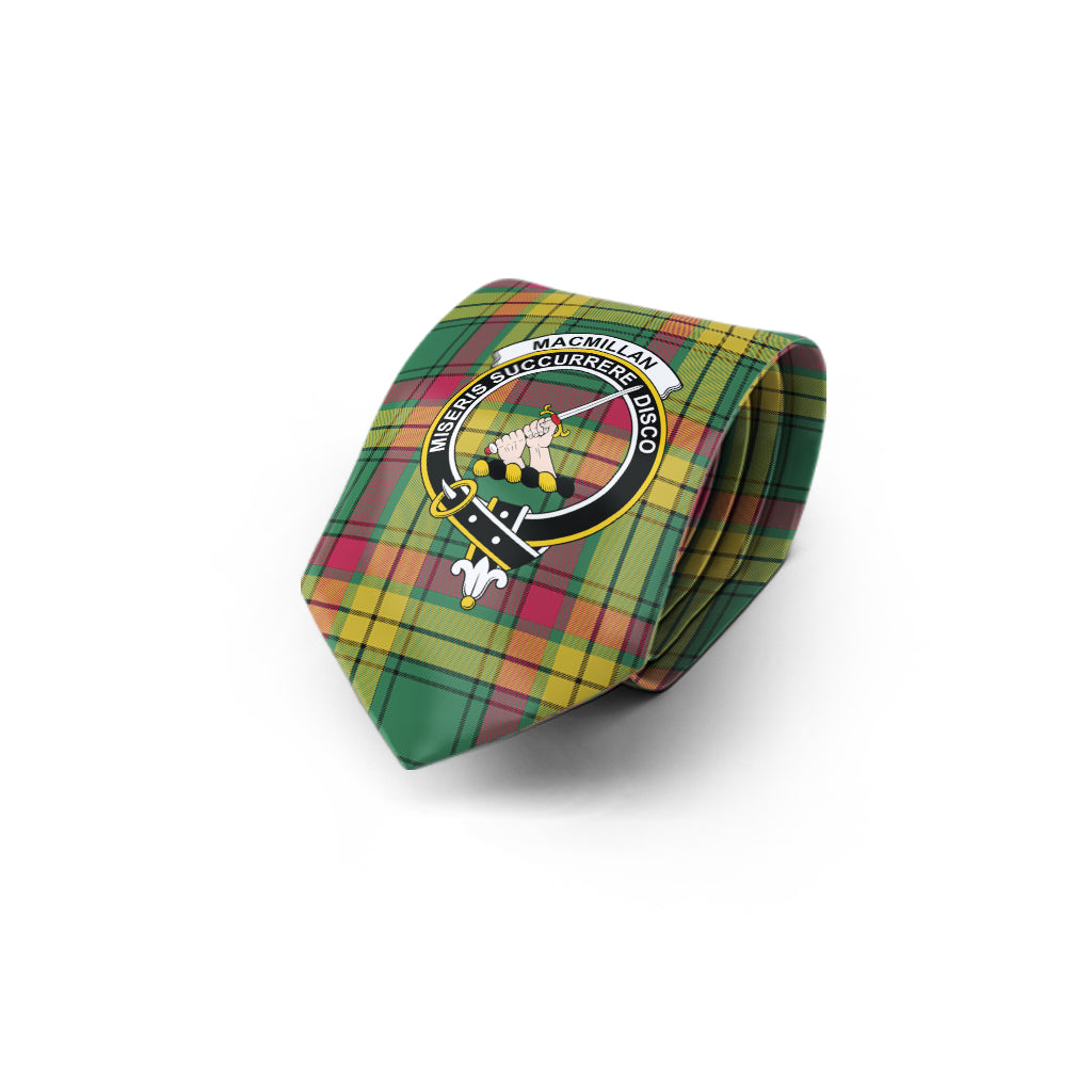 MacMillan Old Ancient Tartan Classic Necktie with Family Crest - Tartan Vibes Clothing