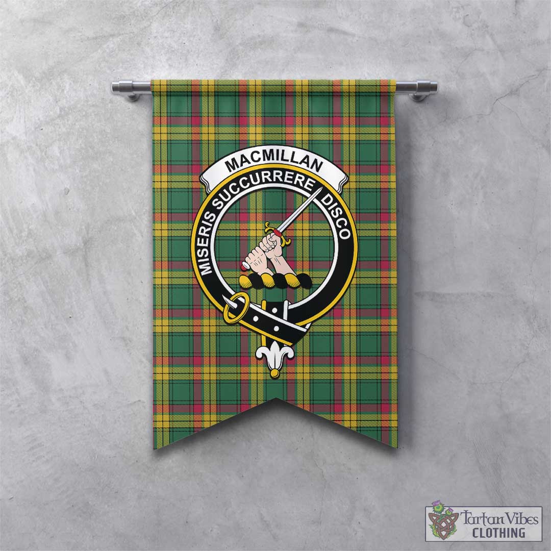 Tartan Vibes Clothing MacMillan Old Ancient Tartan Gonfalon, Tartan Banner with Family Crest