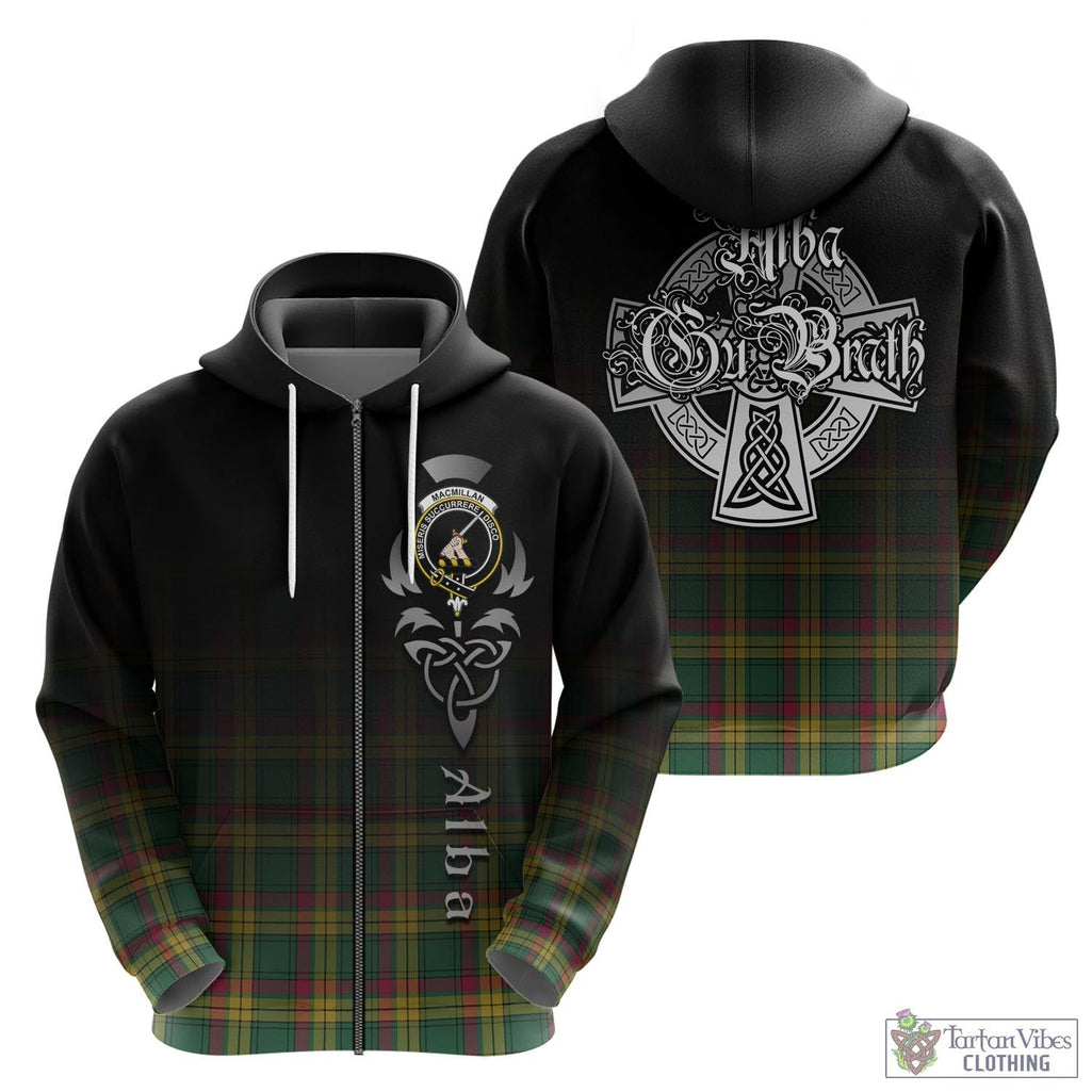 Tartan Vibes Clothing MacMillan Old Ancient Tartan Hoodie Featuring Alba Gu Brath Family Crest Celtic Inspired