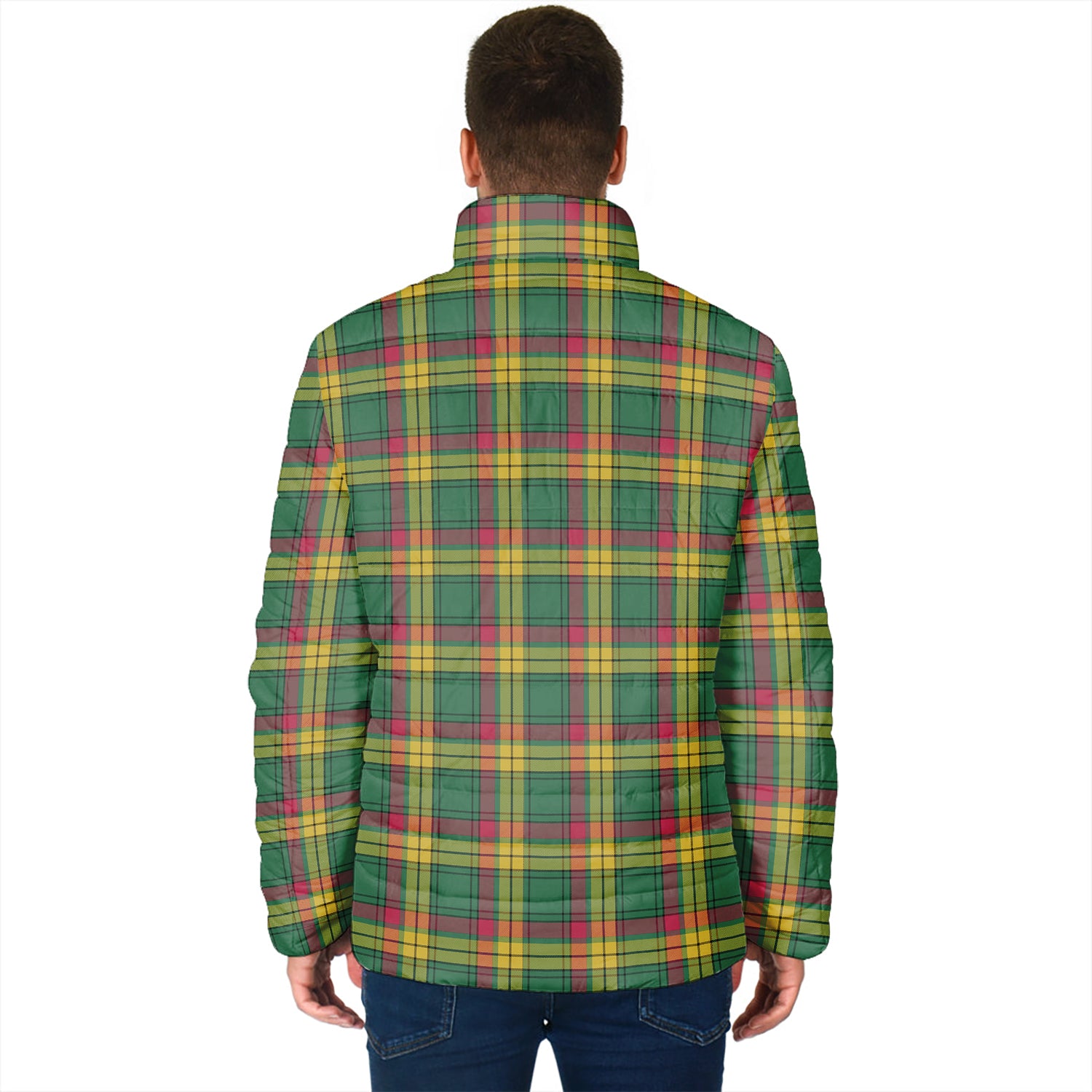 MacMillan Old Ancient Tartan Padded Jacket with Family Crest - Tartan Vibes Clothing