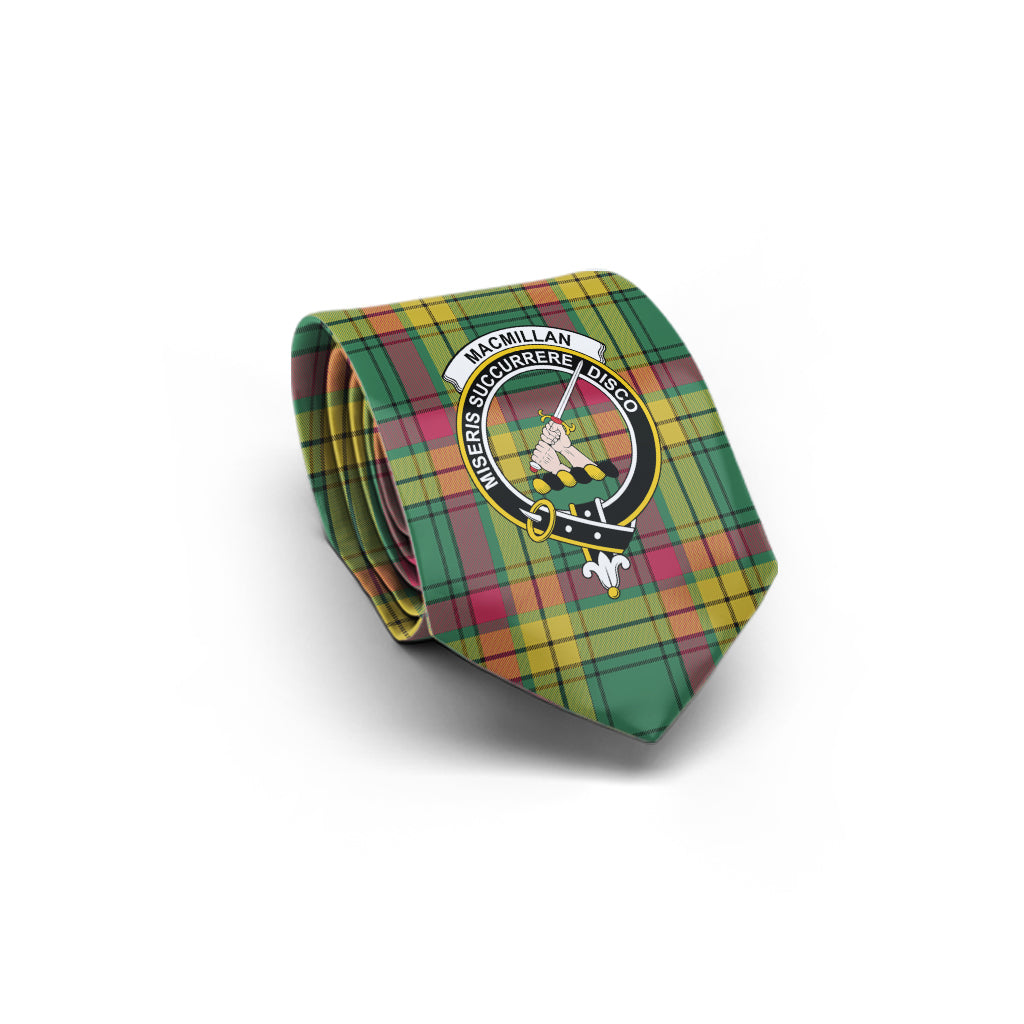 MacMillan Old Ancient Tartan Classic Necktie with Family Crest - Tartan Vibes Clothing