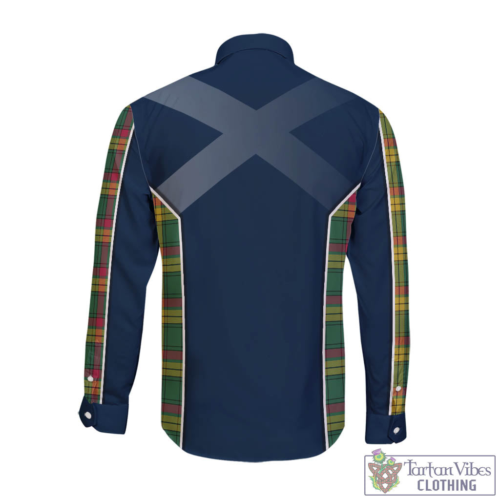 Tartan Vibes Clothing MacMillan Old Ancient Tartan Long Sleeve Button Up Shirt with Family Crest and Lion Rampant Vibes Sport Style