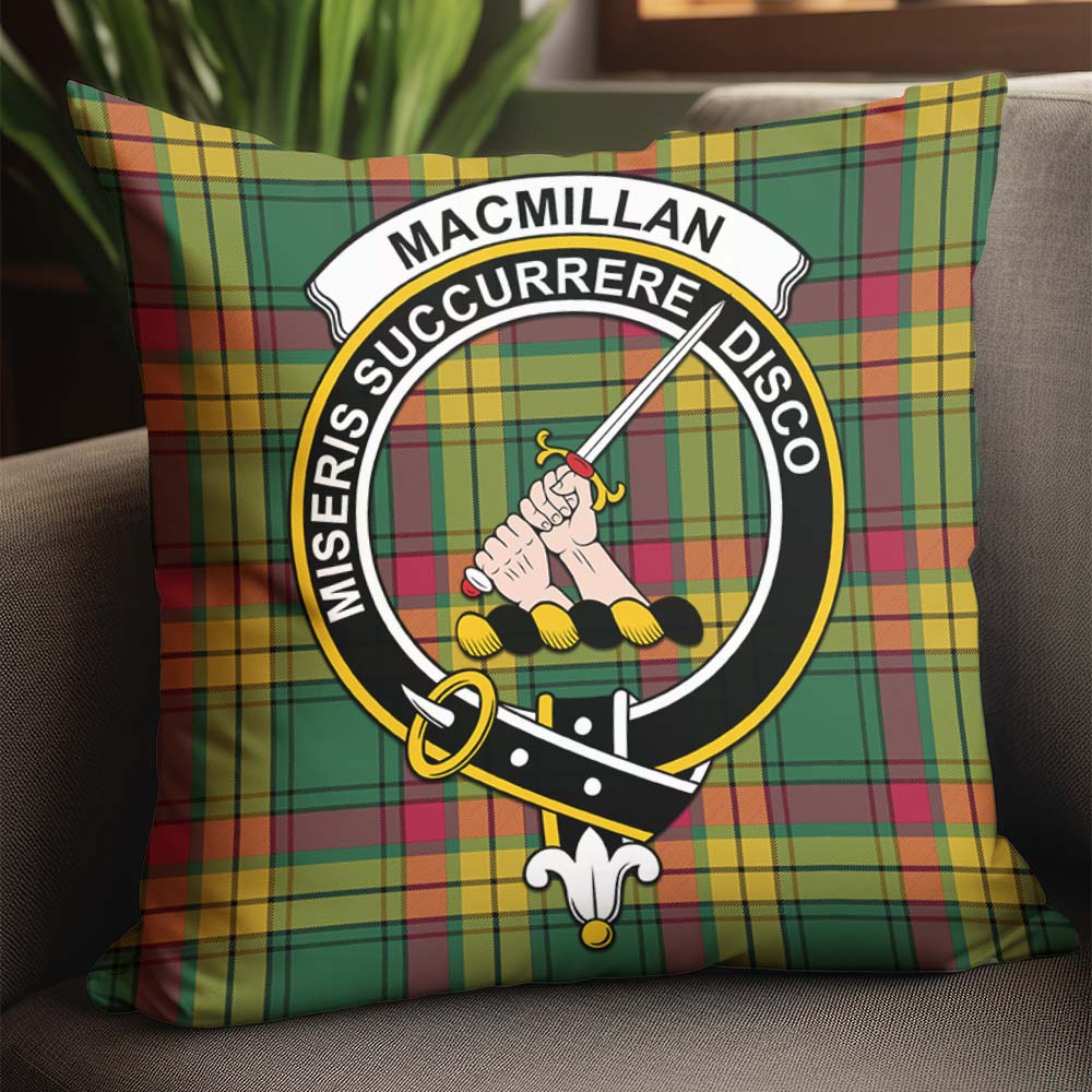 MacMillan Old Ancient Tartan Pillow Cover with Family Crest - Tartanvibesclothing