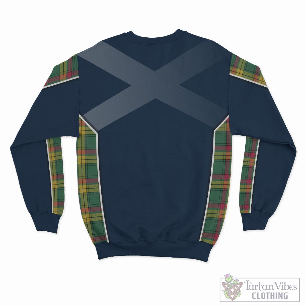 Tartan Vibes Clothing MacMillan Old Ancient Tartan Sweatshirt with Family Crest and Scottish Thistle Vibes Sport Style