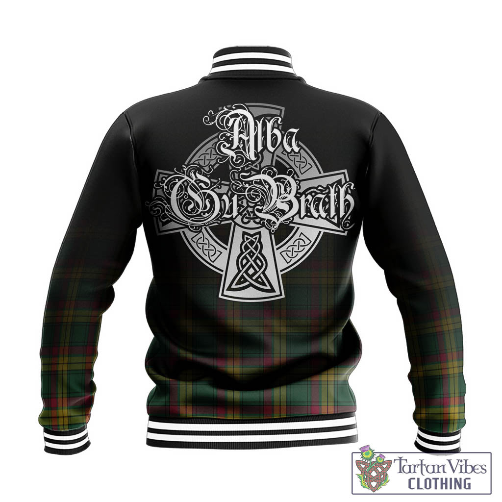 Tartan Vibes Clothing MacMillan Old Ancient Tartan Baseball Jacket Featuring Alba Gu Brath Family Crest Celtic Inspired