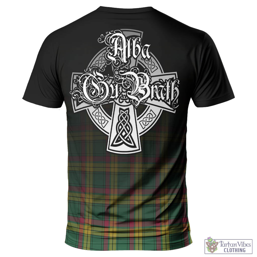 Tartan Vibes Clothing MacMillan Old Ancient Tartan T-Shirt Featuring Alba Gu Brath Family Crest Celtic Inspired