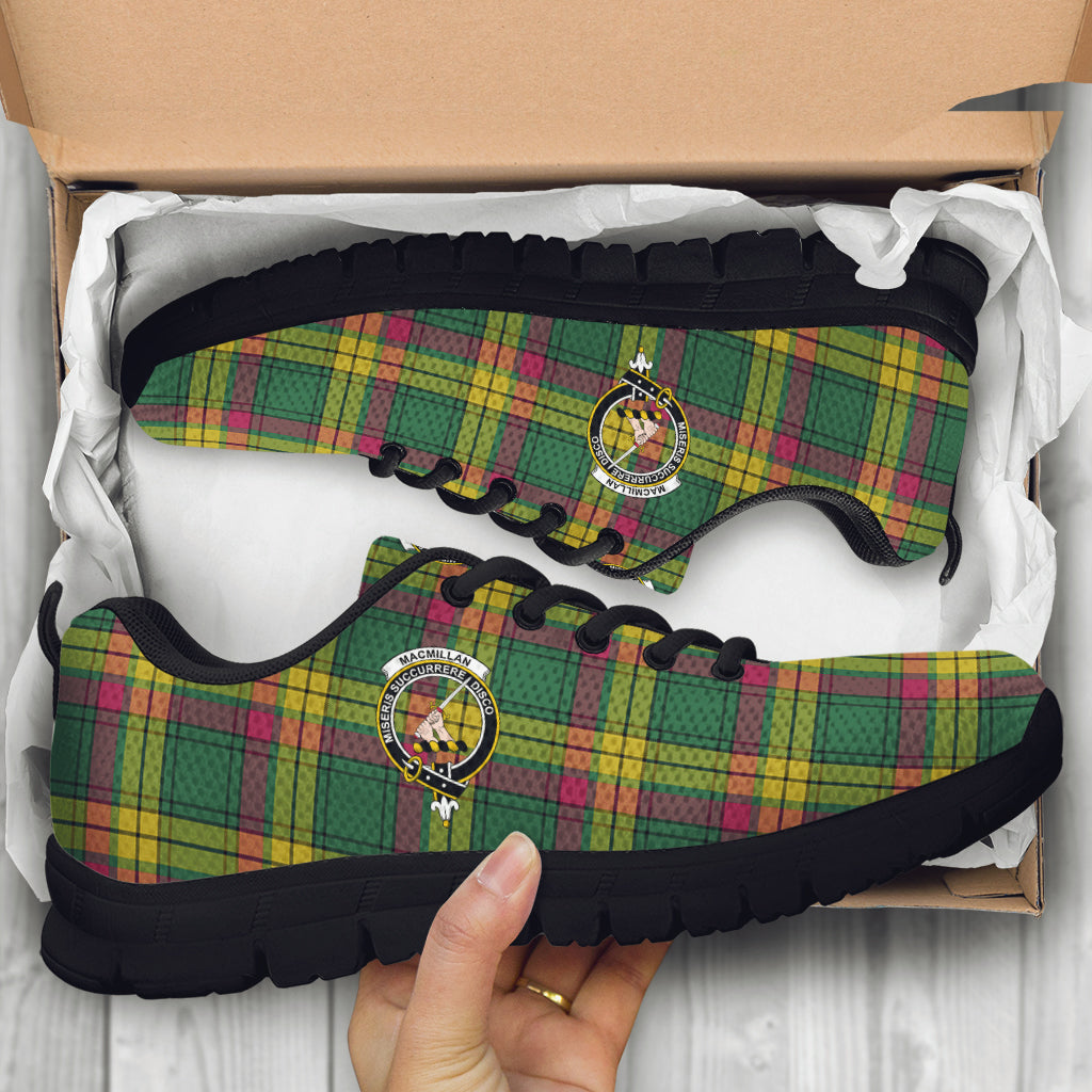 MacMillan Old Ancient Tartan Sneakers with Family Crest - Tartan Vibes Clothing