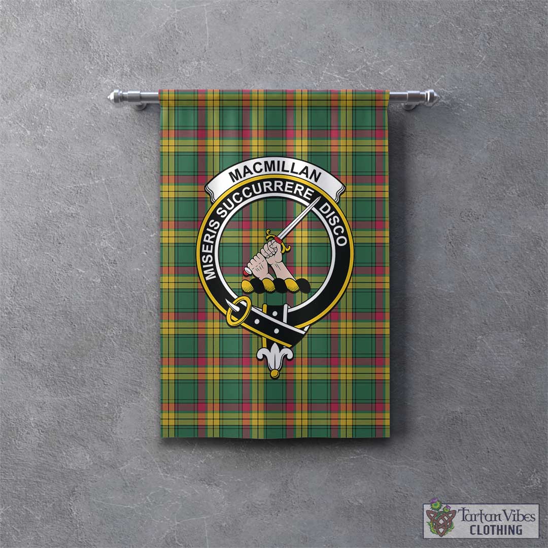 Tartan Vibes Clothing MacMillan Old Ancient Tartan Gonfalon, Tartan Banner with Family Crest