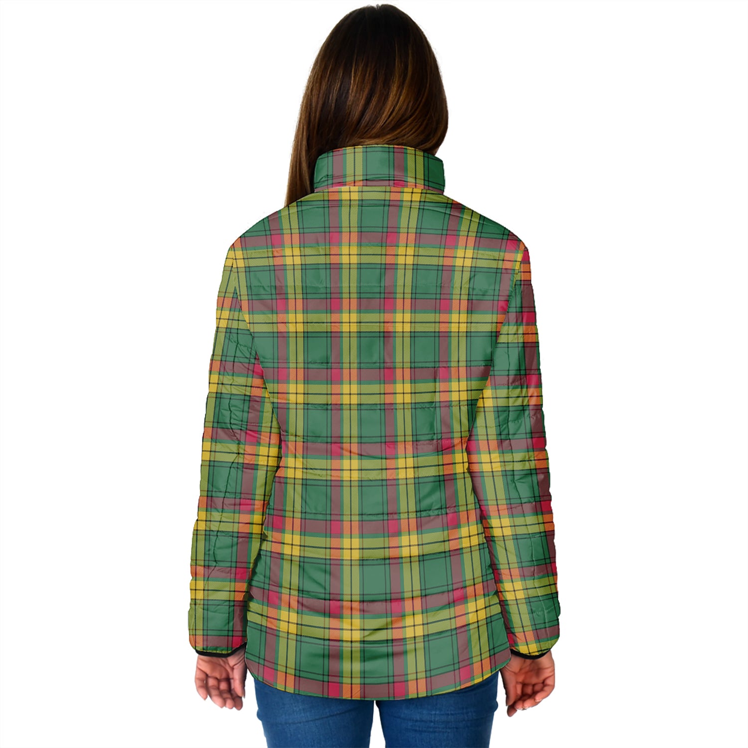 MacMillan Old Ancient Tartan Padded Jacket with Family Crest - Tartan Vibes Clothing