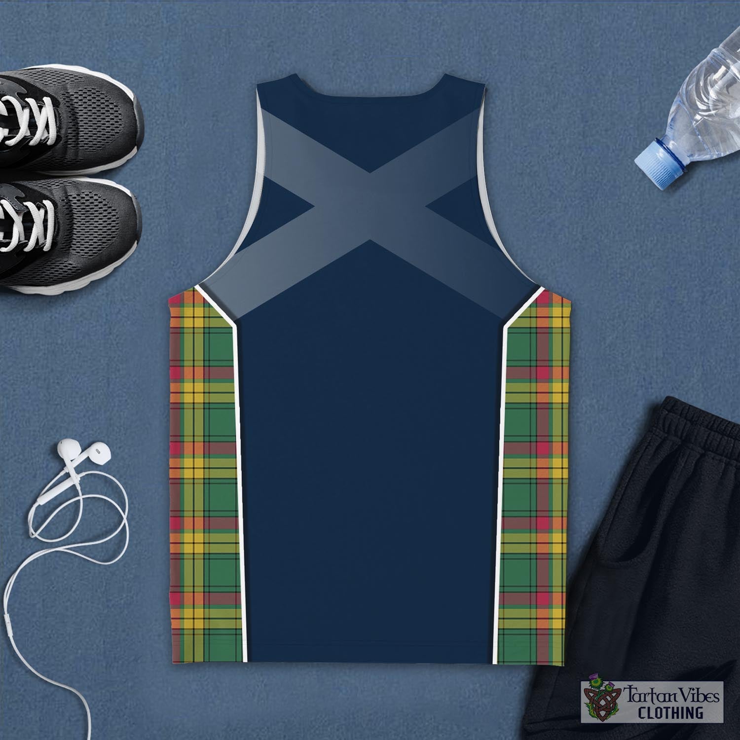 Tartan Vibes Clothing MacMillan Old Ancient Tartan Men's Tanks Top with Family Crest and Scottish Thistle Vibes Sport Style