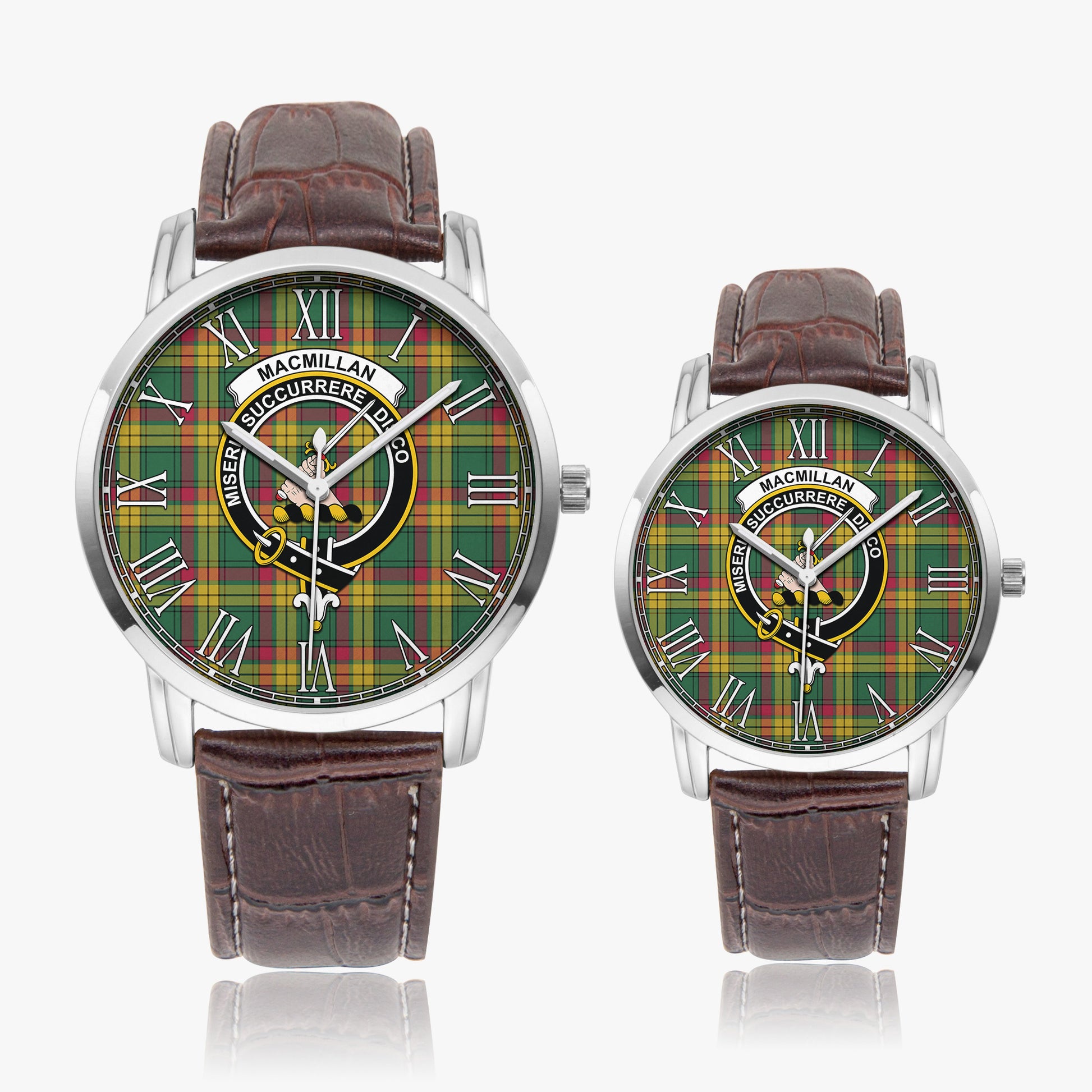 MacMillan Old Ancient Tartan Family Crest Leather Strap Quartz Watch - Tartanvibesclothing