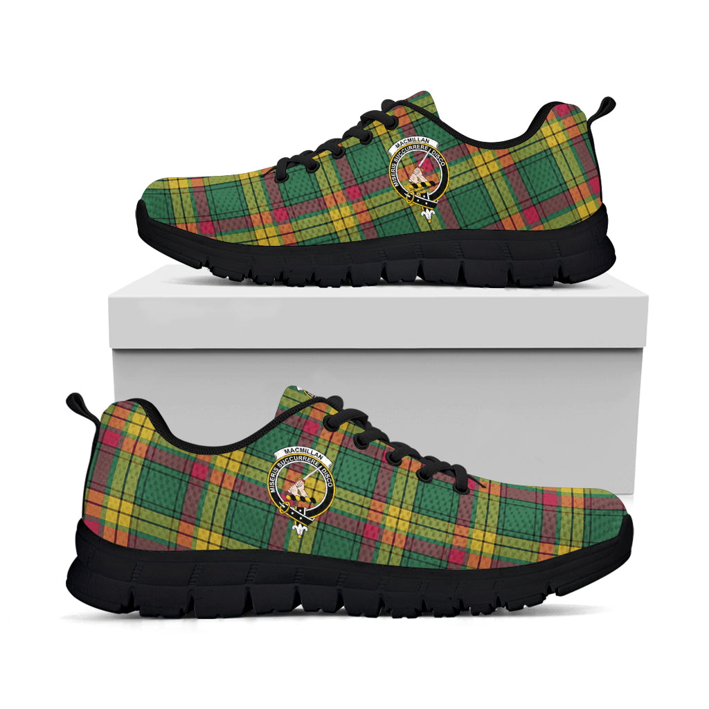 MacMillan Old Ancient Tartan Sneakers with Family Crest - Tartan Vibes Clothing