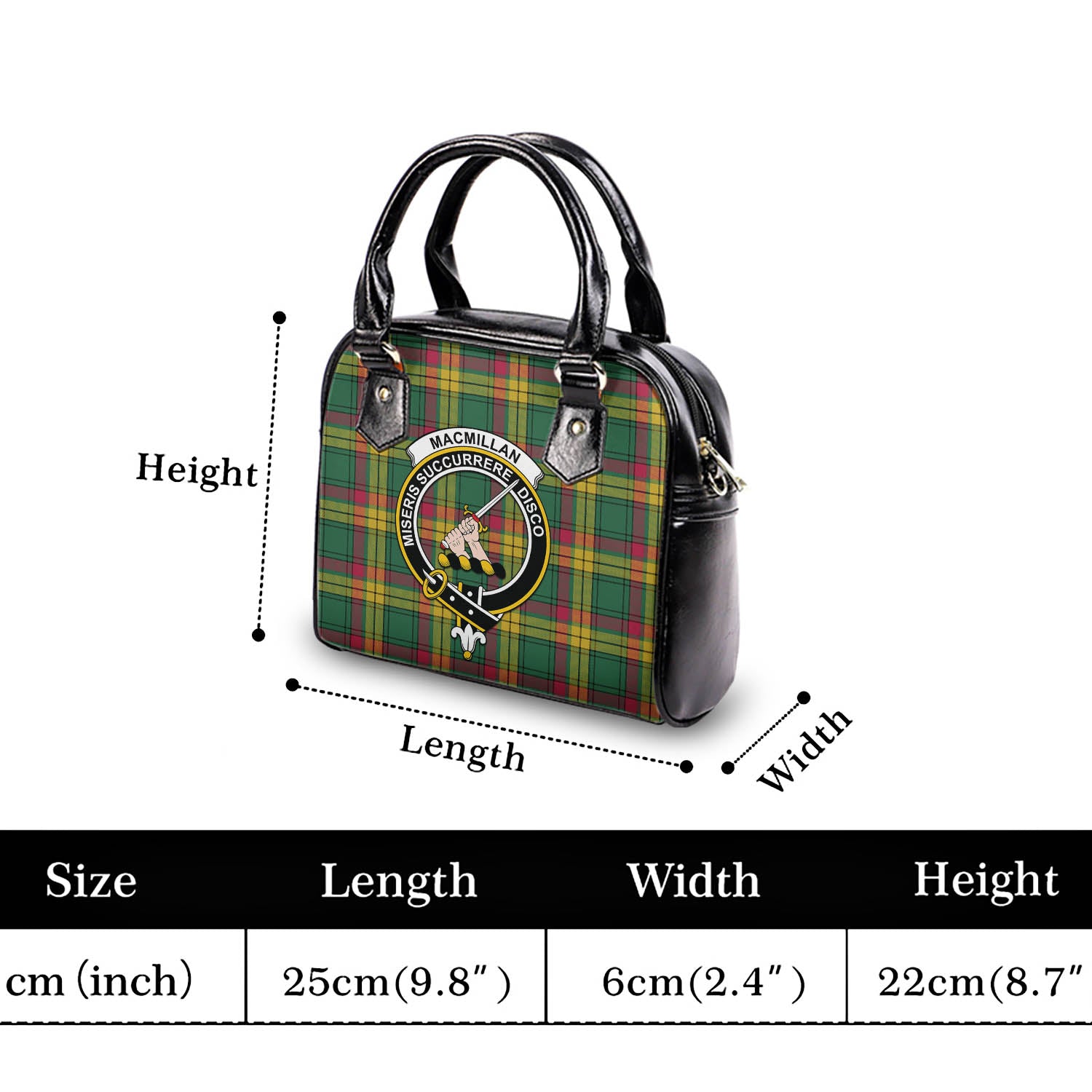 MacMillan Old Ancient Tartan Shoulder Handbags with Family Crest - Tartanvibesclothing