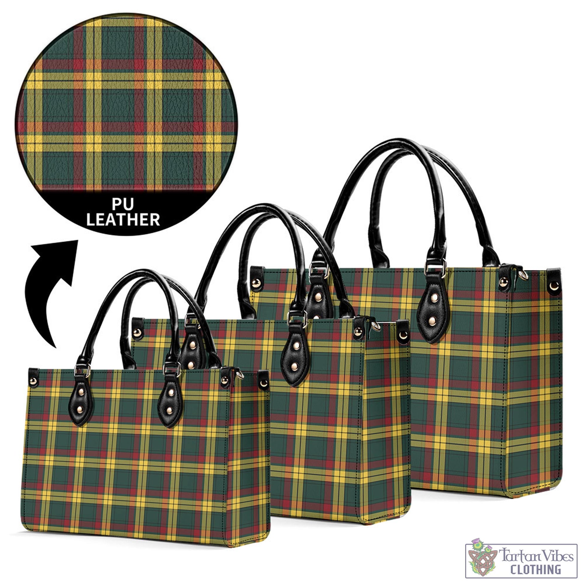 Tartan Vibes Clothing MacMillan Old Modern Tartan Luxury Leather Handbags