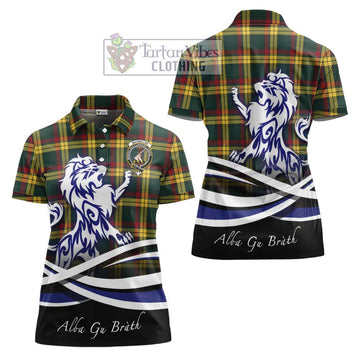 MacMillan Old Modern Tartan Women's Polo Shirt with Alba Gu Brath Regal Lion Emblem