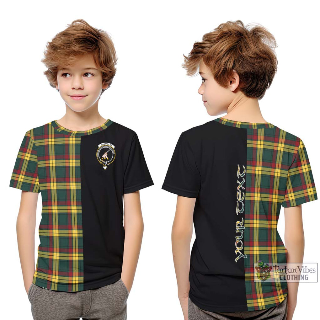 MacMillan Old Modern Tartan Kid T-Shirt with Family Crest and Half Of Me Style Youth XL Size14 - Tartanvibesclothing Shop