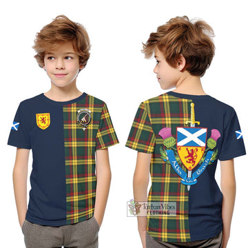 MacMillan Old Modern Tartan Kid T-Shirt with Scottish Lion Royal Arm Half Style