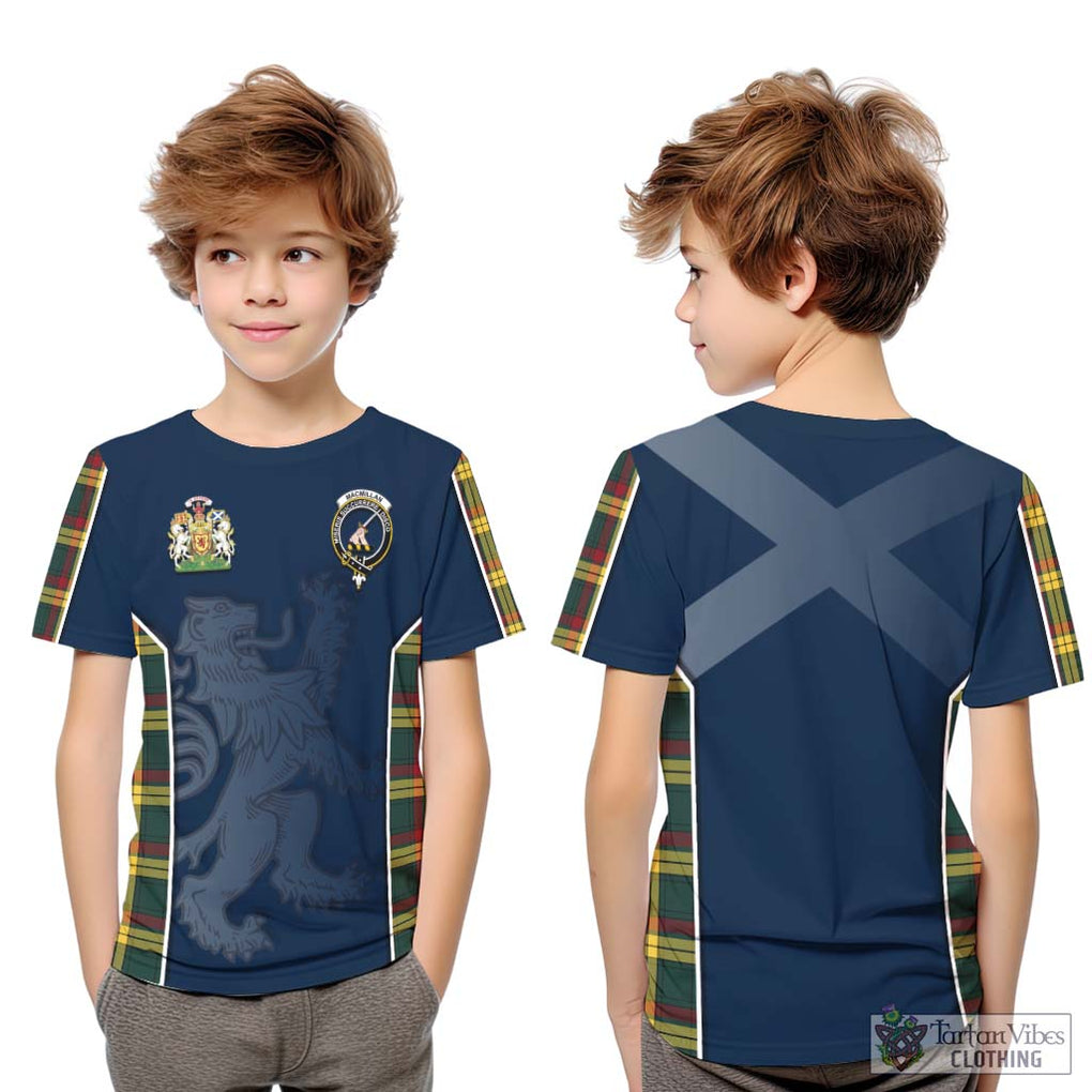 MacMillan Old Modern Tartan Kid T-Shirt with Family Crest and Lion Rampant Vibes Sport Style Youth XL Size14 - Tartan Vibes Clothing