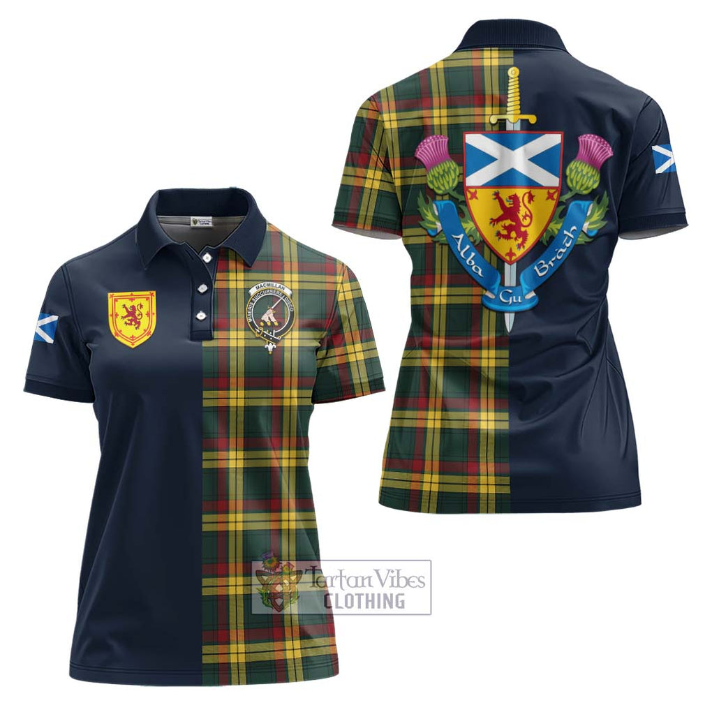 Tartan Vibes Clothing MacMillan Old Modern Tartan Women's Polo Shirt with Scottish Lion Royal Arm Half Style